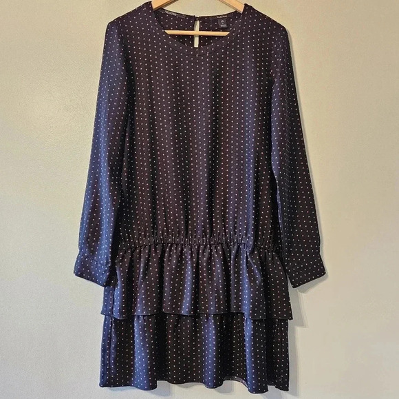 Scotch & Soda Stars Print Long Sleeve Low Waist Mini Ruffled Dress  Size Medium. - Picture 4 of 16